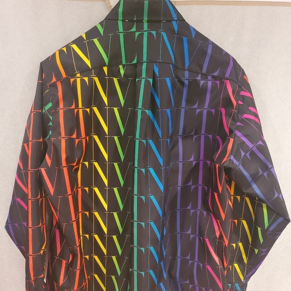 VLTN Oversized Multi Logo Print Shirt Jacket - Picture 6 of 8